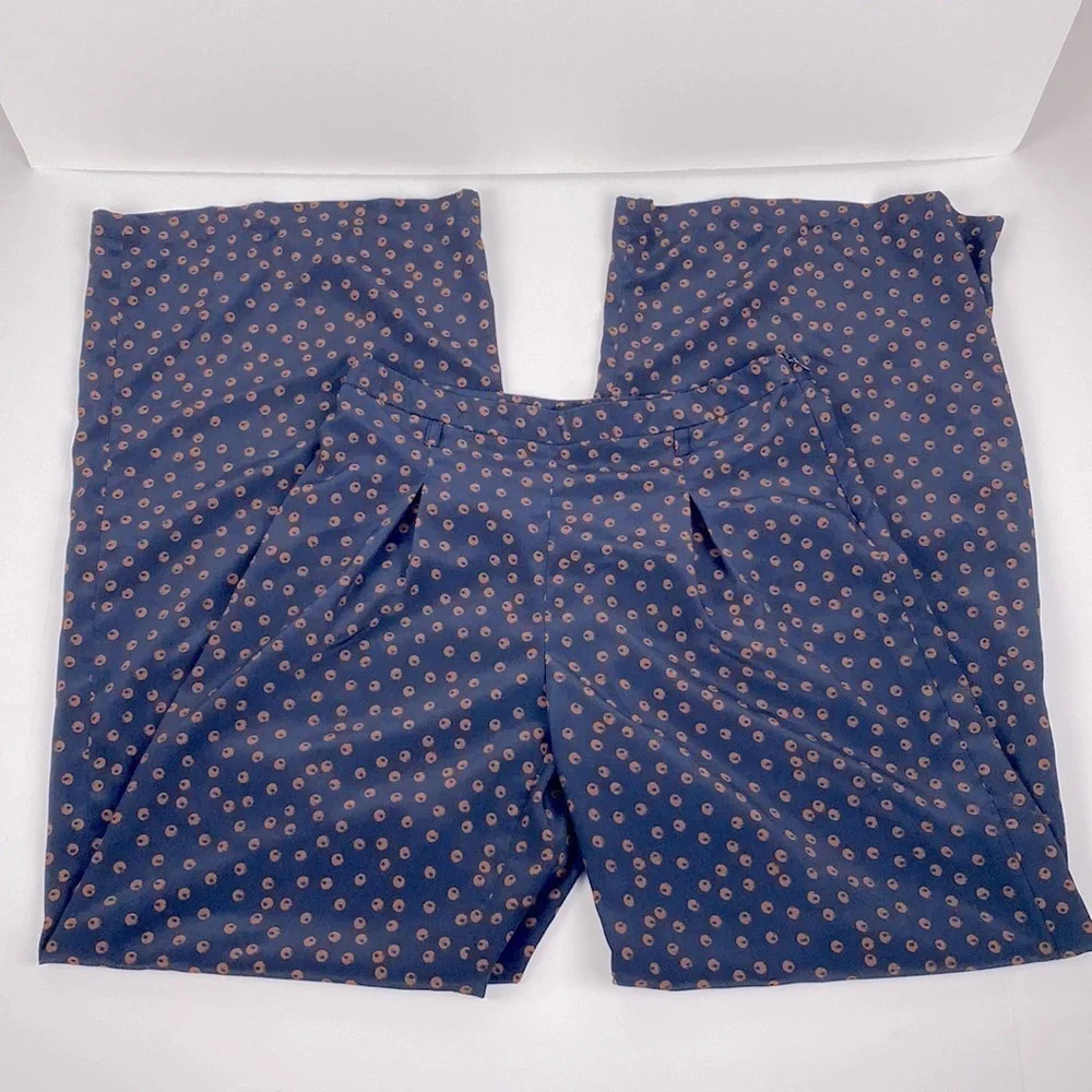 70’s high waist wide leg high rise navy geom Mod  trousers size extra small